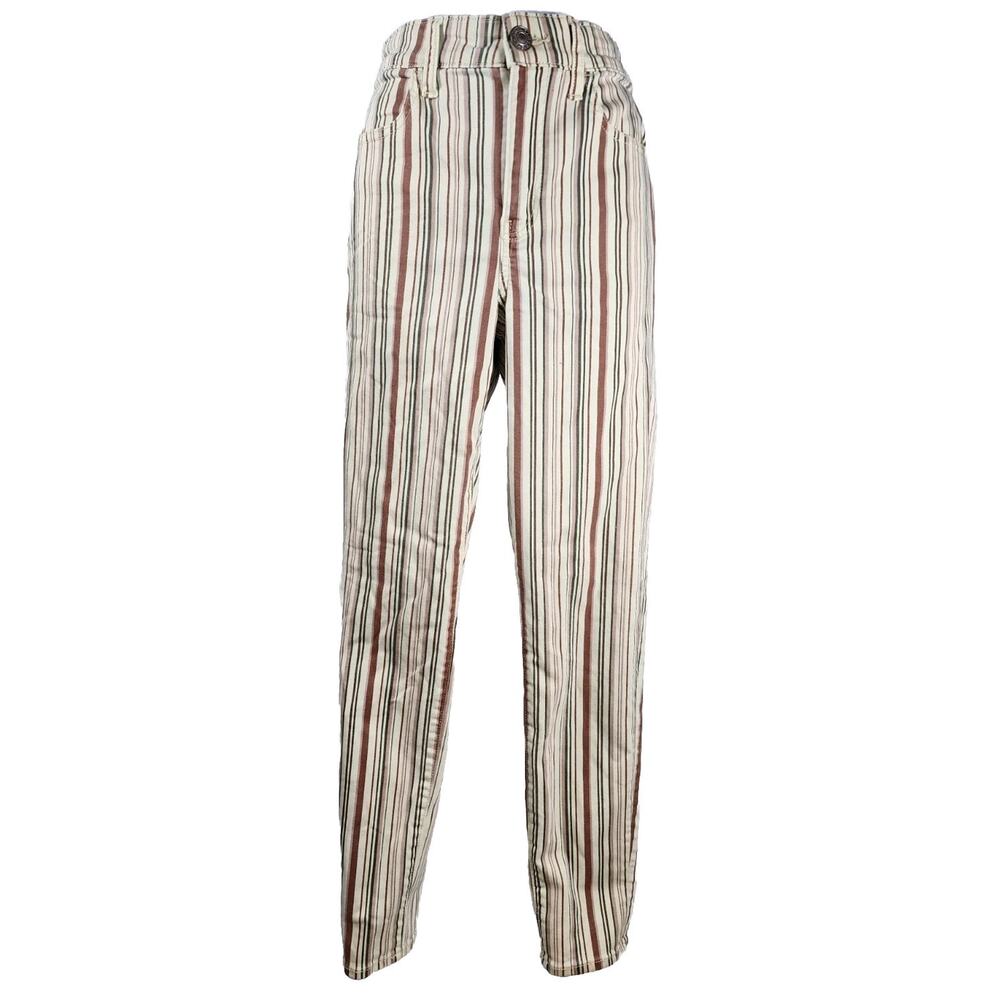 American Eagle AE Striped Denim Hi-Rise Jeggings Pants Ne(x)t Level Stretch Sz 8